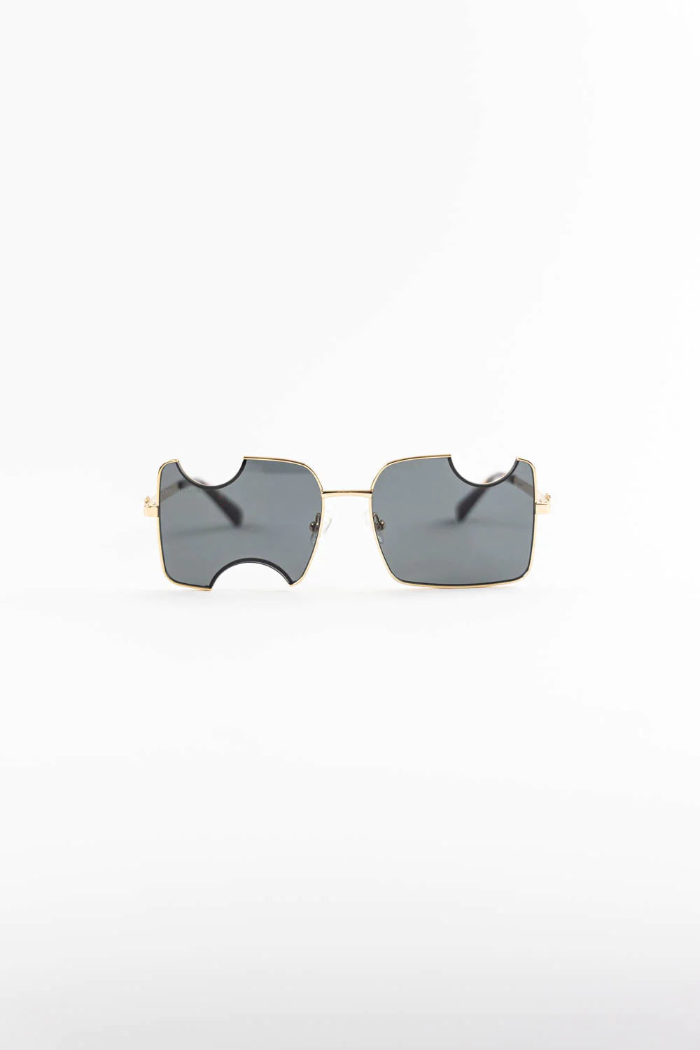 Off - White Cady Cut Out Rectangular Frame Sunglasses - Gold