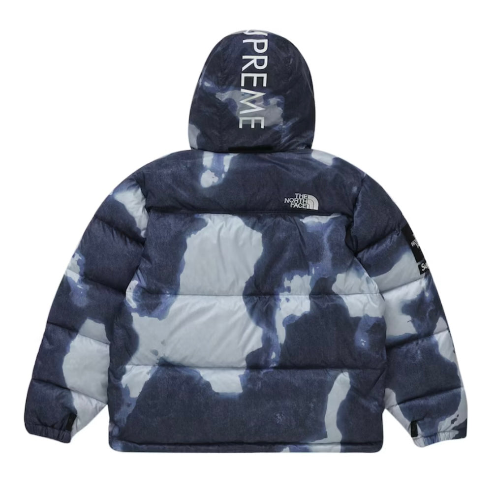 Supreme The North Face Bleached Denim Print Nuptse Jacket