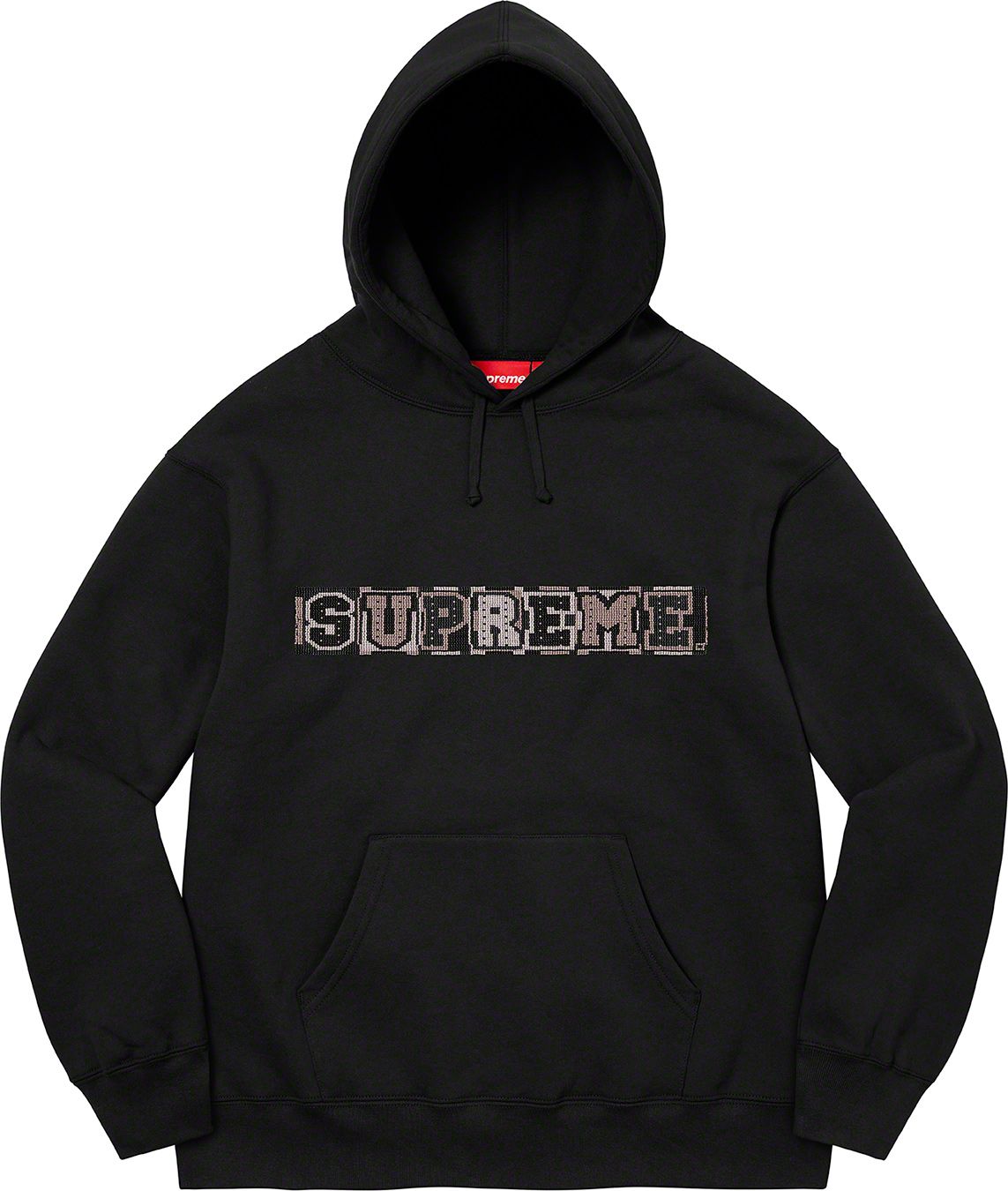 Supreme FW23 Beaded Harvard Hooded Sweatshirt - Black