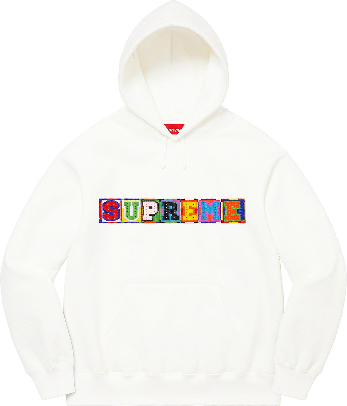 Supreme FW23 Beaded Havard Hooded sweatshirt - White