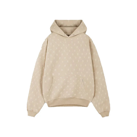 Represent Intarsia Initial Hoodie - Wheat