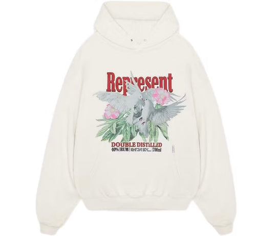 Represent Double Distilled Hoodie - Flat White