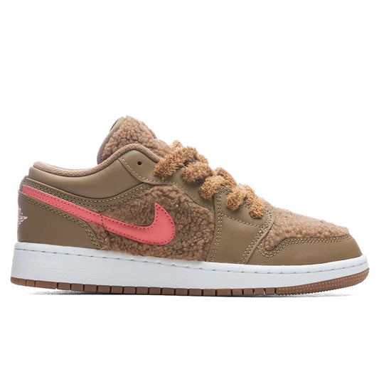 Air Jordan 1 Low (GS) - DK Driftwood/Racer Blue/Pink Salt