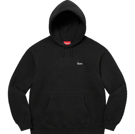 Supreme Micro Quilted Hoodie - Black