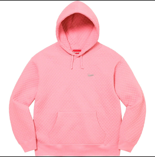 Supreme Micro Quilted Hoodie - Dusty Pink