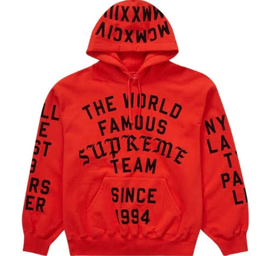 Supreme 'World Famous Team' Hoodie - Bright Red