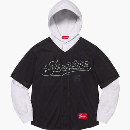 Supreme SS22 Baseball Sweatshirt - Black/Grey