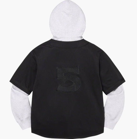 Supreme SS22 Baseball Sweatshirt - Black/Grey