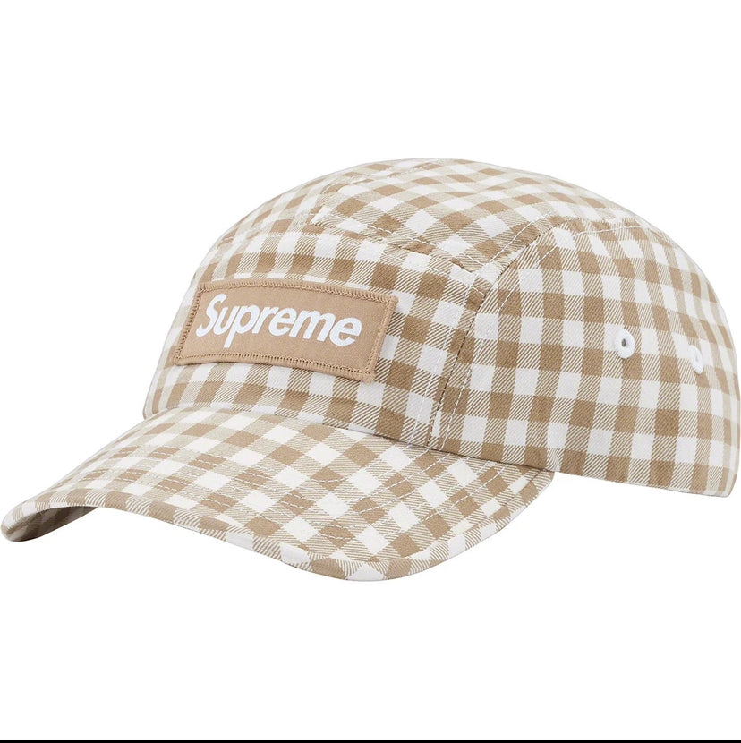 Supreme Gingham Twill Camp cap - Tan