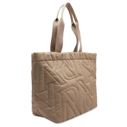 Represent Initial Quilted Tote Bag - Mushroom