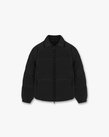 Represent Collared Puffer Jacket - Black