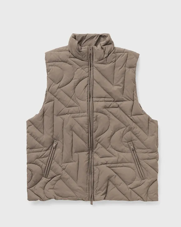 Represent Initial Quilted Gilet - Mushroom