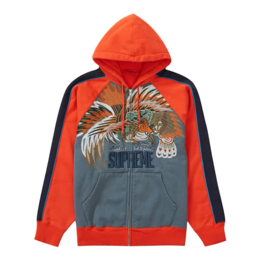 Supreme Falcon Raglan Zip Up - Orange/Grey