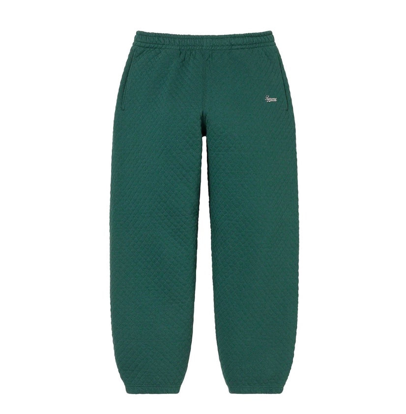 Supreme Micro Quilted Sweatpants - Green