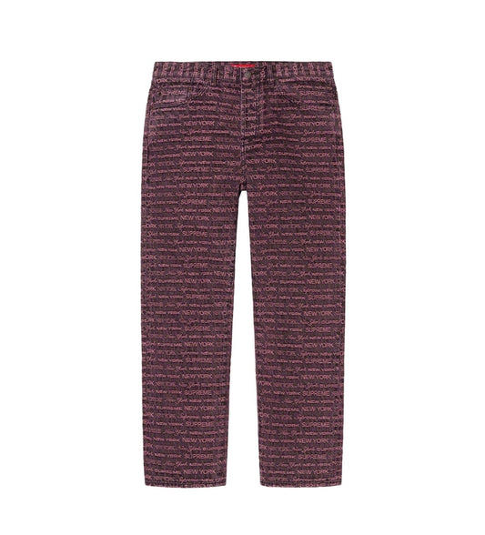 Supreme Multi Type Jacquard Regular Jeans - Pink