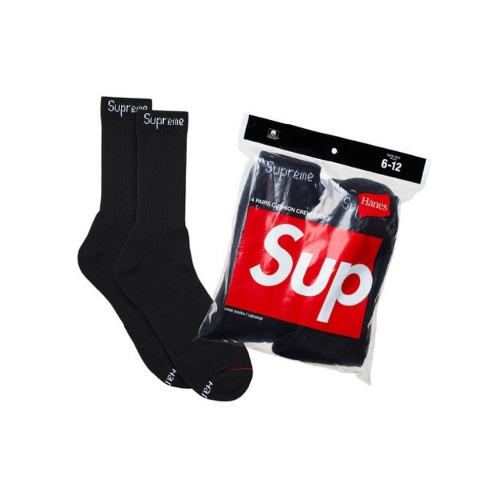 Supreme Hanes Crew Socks Black (Single)