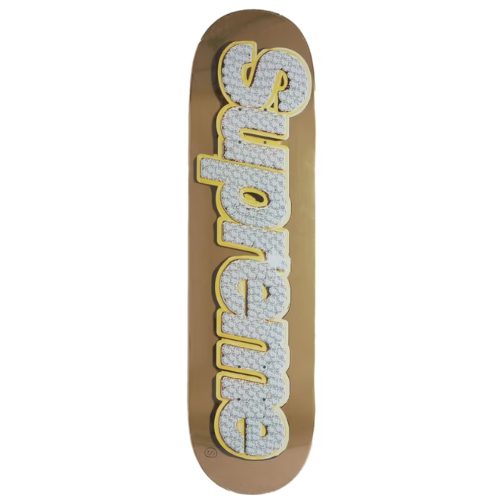 Supreme Bling Box Logo Skateboard Deck Gold