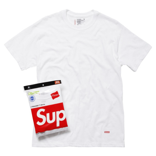 Supreme Hanes Tagless Tee White (Single)