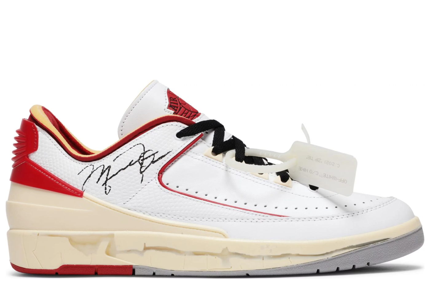 Off-White x Nike Air Jordan 2 Retro Low SP White Varsity Red