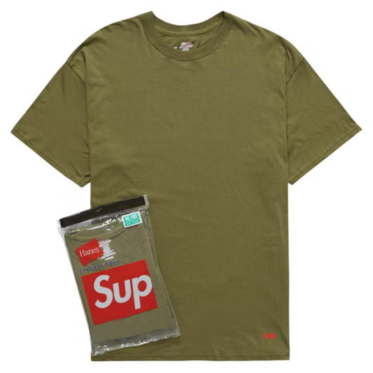 Supreme Hanes Tagless Tee Olive (Single)