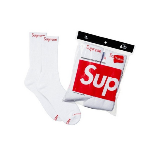 Supreme Hanes Crew Socks White (Single)